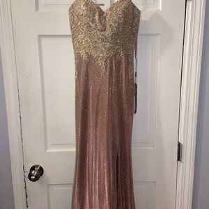 Clarisse Sleeveless Glitter Prom Dress